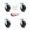 Service Caster 6 Inch Phenolic Swivel Caster Set with Roller Bearing and Swivel Lock SCC SCC-30CS620-PHR-BSL-4 - alternate 5